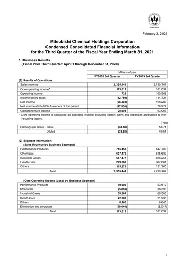 Thumbnail Mitsubishi Chemical Holdings
 Quarterly Report 2020-q3