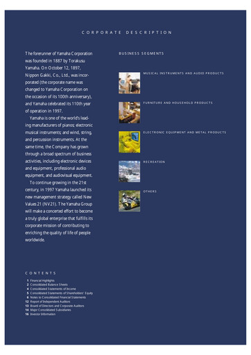 Thumbnail Yamaha Financial Statement fy1998