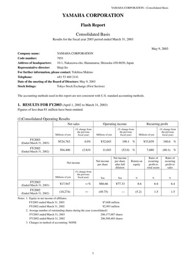 Thumbnail Yamaha Financial Statement fy2003