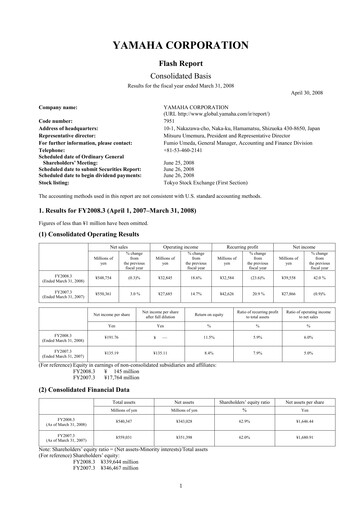 Thumbnail Yamaha Financial Statement fy2008