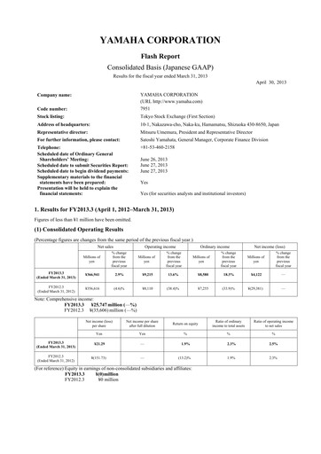 Thumbnail Yamaha Financial Statement fy2013