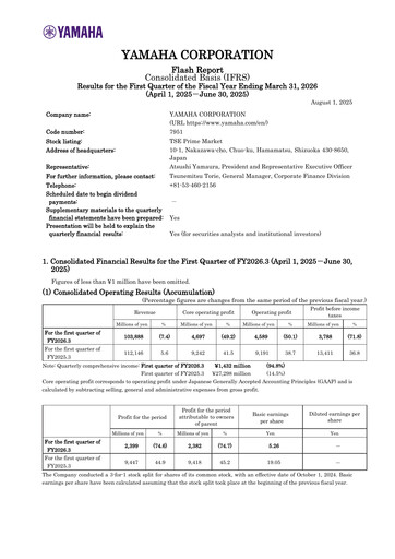 Thumbnail Yamaha Quarterly Report 2026-q1