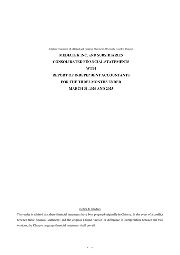 Thumbnail MediaTek Financial Statement 2026-q1