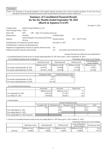 Thumbnail Kintetsu GHD Quarterly Report 2021-q2
