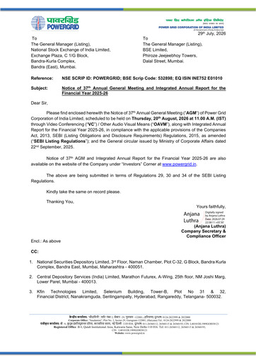 Thumbnail Powergrid Corporation of India
 Annual Report 2025-2026