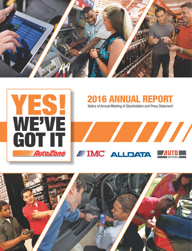 Thumbnail AutoZone Annual Report 2016