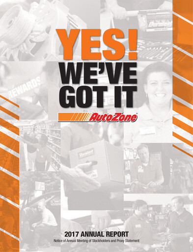 Thumbnail AutoZone Annual Report 2017