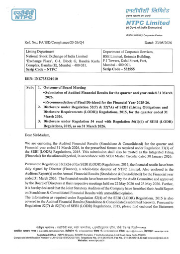 Thumbnail NTPC Limited
 Financial Statement 2025-2026