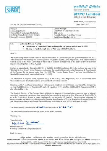 Thumbnail NTPC Limited
 Quarterly Report 2022-q1