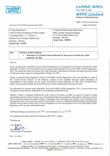 Thumbnail NTPC Limited
 Quarterly Report 2022-q2