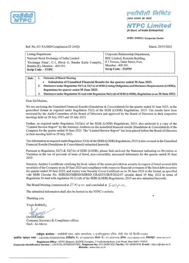 Thumbnail NTPC Limited
 Quarterly Report 2023-q1