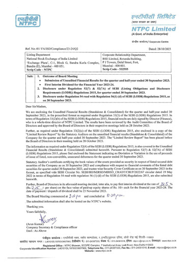 Thumbnail NTPC Limited
 Quarterly Report 2023-q2