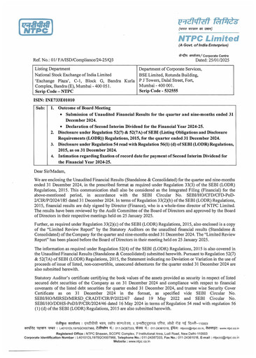 Thumbnail NTPC Limited
 Quarterly Report 2024-q3