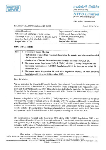 Thumbnail NTPC Limited
 Quarterly Report 2025-q3