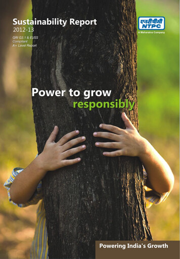 Thumbnail NTPC Limited
 Sustainability Report 2012-2013