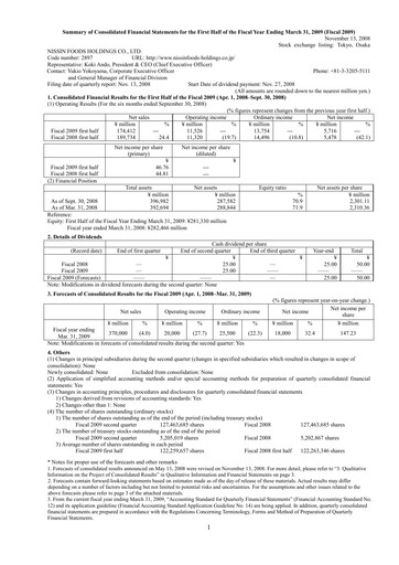 Thumbnail Nissin Foods
 Financial Statement 2009-q2