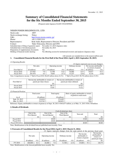 Thumbnail Nissin Foods
 Financial Statement 2016-q2