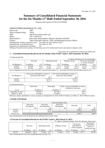 Thumbnail Nissin Foods
 Financial Statement 2017-q2