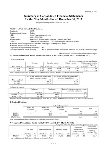Thumbnail Nissin Foods
 Financial Statement 2018-q3