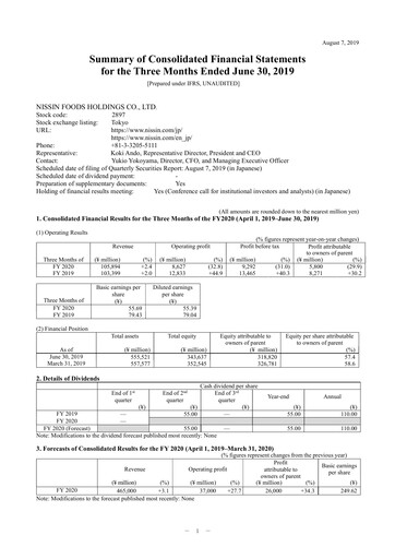 Thumbnail Nissin Foods
 Financial Statement 2020-q1
