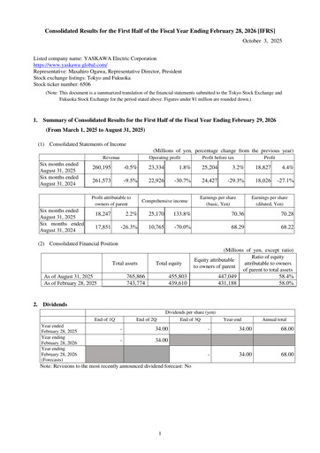 Thumbnail Yaskawa Half-year Report 2025-h1