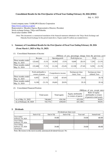 Thumbnail Yaskawa Quarterly Report 2025-q1