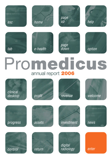 Thumbnail Pro Medicus Annual Report 2006