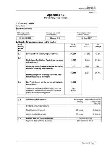 Thumbnail Pro Medicus Financial Report fy2018