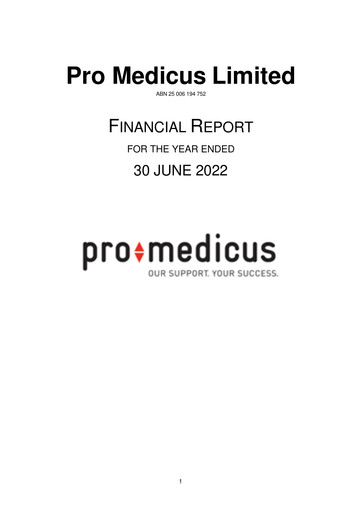 Miniature Pro Medicus Rapport financier fy2022