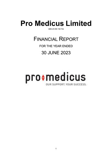 Miniature Pro Medicus Rapport financier fy2023