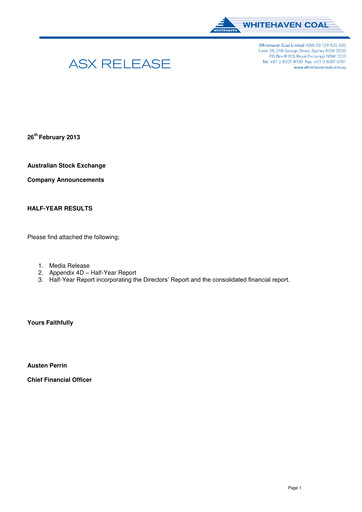 Thumbnail Whitehaven Coal Half-year Report 2013-h1