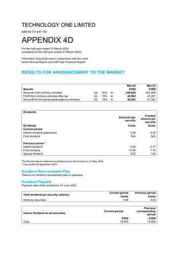 Thumbnail Technology One Half-year Report 2024-h1