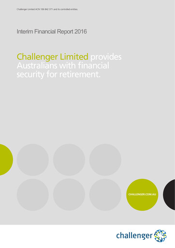 Miniature Challenger Limited Rapport financier 2016-h1