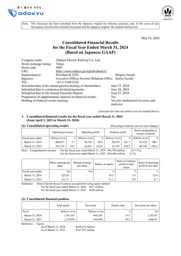 Thumbnail Odakyu Electric Railway Financial Statement fy2023