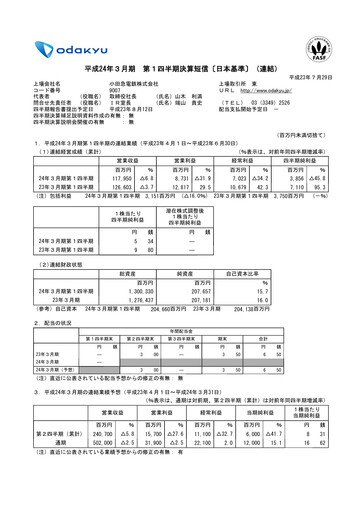 Thumbnail Odakyu Electric Railway Quarterly Report 2012-q1