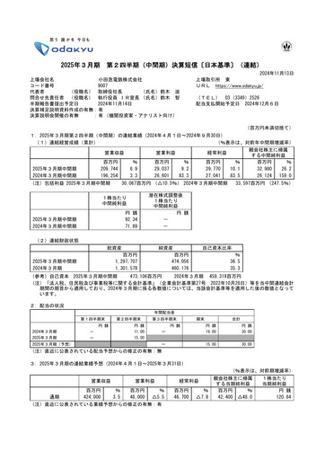 Thumbnail Odakyu Electric Railway Quarterly Report 2024-q2