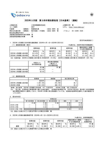 Thumbnail Odakyu Electric Railway Quarterly Report 2024-q3