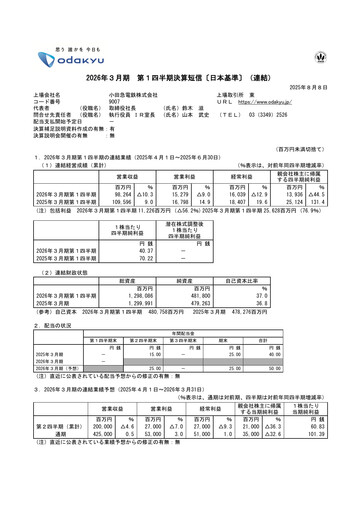 Thumbnail Odakyu Electric Railway Quarterly Report 2025-q1