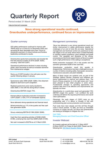 Thumbnail IGO Limited Quarterly Report 2026-q3