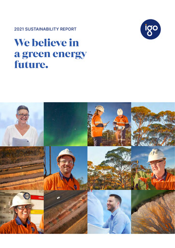 Thumbnail IGO Limited Sustainability Report 2021