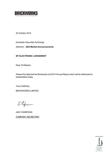 Thumbnail Brickworks Limited Annual Report 2014