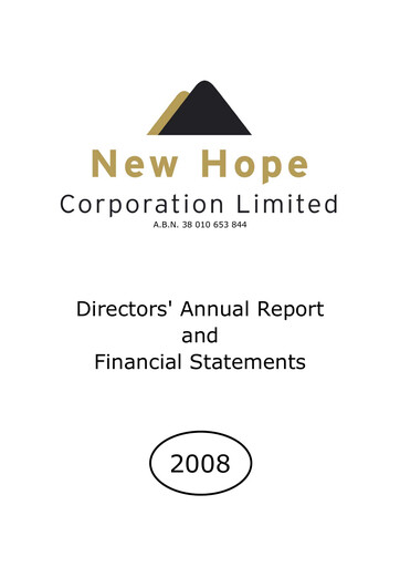 Thumbnail New Hope Corporation Annual Report 2008