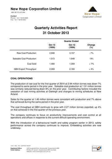 Thumbnail New Hope Corporation Quarterly Report 2014-q1