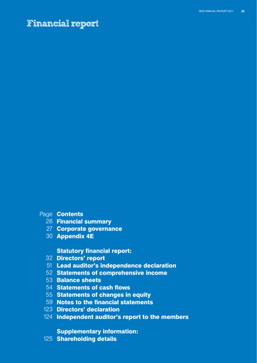 Thumbnail Bank of Queensland Financial Report 2011