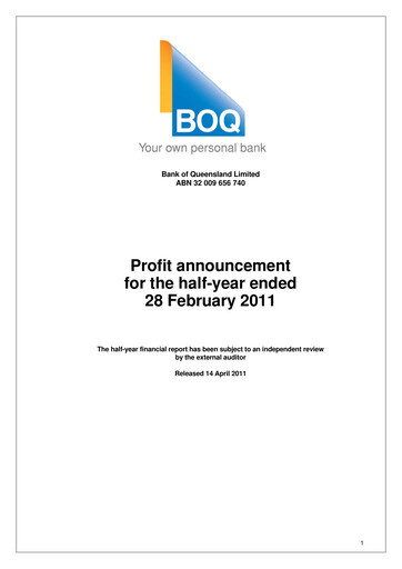 Thumbnail Bank of Queensland Half-year Report 2011-h1