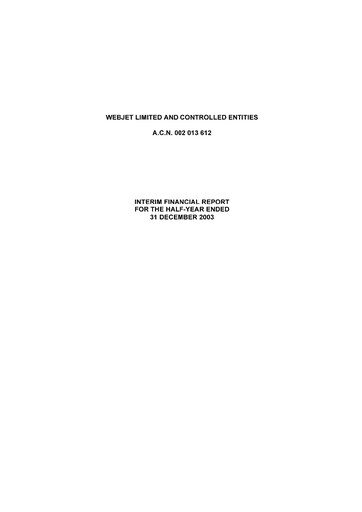 Thumbnail Webjet Limited Financial Report 2004-h1