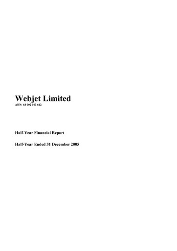 Thumbnail Webjet Limited Financial Report 2006-h1