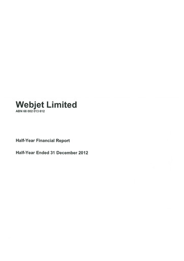 Thumbnail Webjet Limited Financial Report 2013-h1