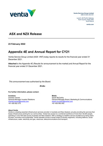 Vorschaubild Ventia Services Group Jahresbericht 2021