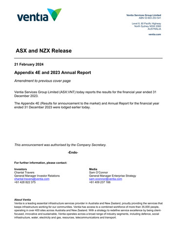 Vorschaubild Ventia Services Group Jahresbericht 2023
